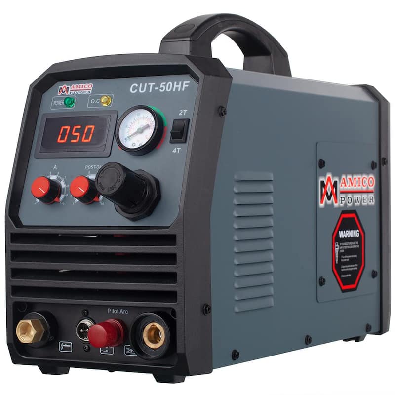 AMICO POWER 50 Amp 95-Volt to 260-Volt Wide Voltage Non-Touch Pilot Arc Plasma Cutter with 3/5 in. Clean Cut Cutting Machine - CUT-50HF