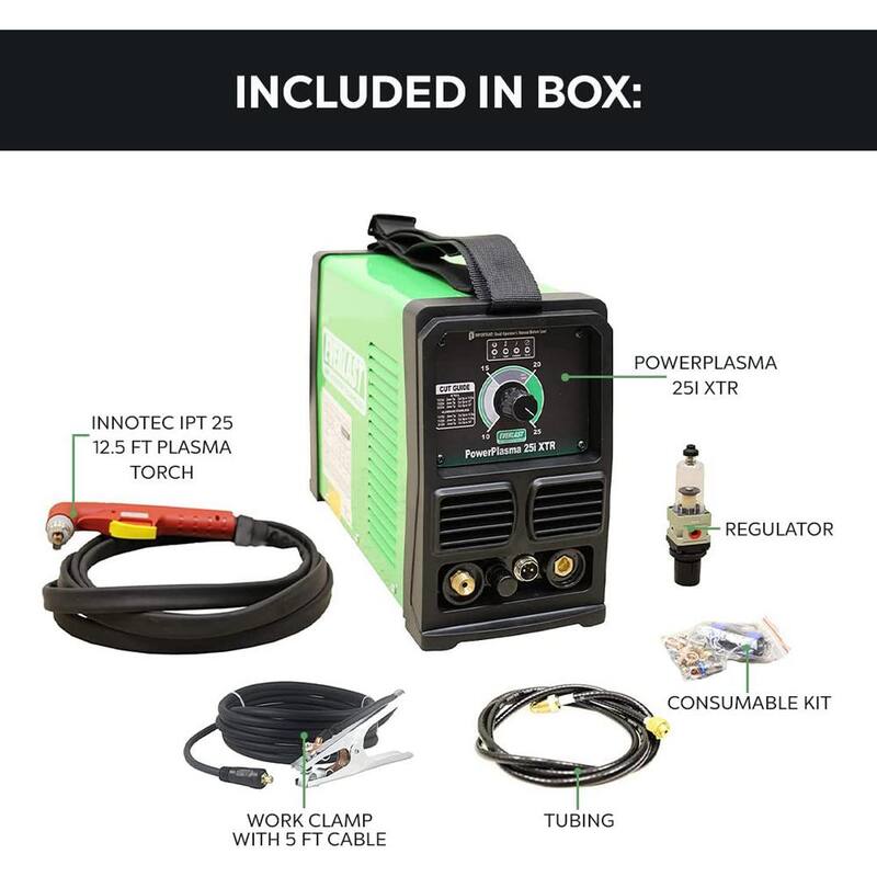 Everlast 25 Amp Plasma Cutter 1/4 in. Daily Use Cut 120-Volt Super Compact and Lightweight - PowerPlasma 25i XTR