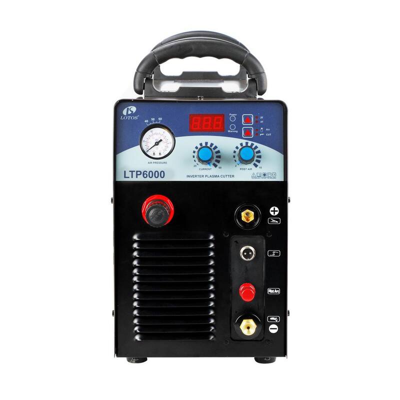 Lotos 60 Amp Non-Touch Pilot Arc IGBT Inverter Plasma Cutter for Metal, 220V, 3/4 Inch Clean Cut - LTP6000