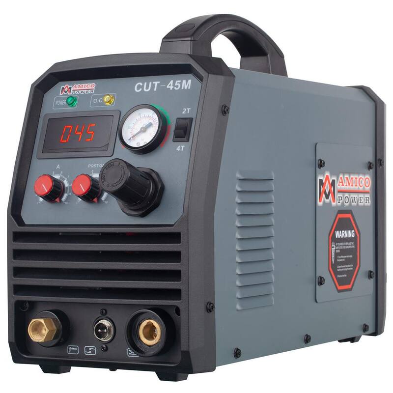 AMICO POWER 45 Amp 95-Volt to 260-Volt Wide Voltage Plasma Cutter with 3/5 in. Clean Cut, Power Cords Can Extend to 700 ft. - CUT-45M
