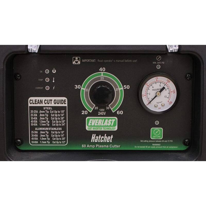 Everlast Hatchet 60 Amp Plasma Cutter 7/8 in. Clean Cut 110-Volt/220-Volt Dual Voltage Compact and Lightweight - Hatchet 60