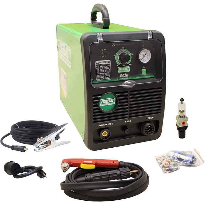 Everlast Hatchet 60 Amp Plasma Cutter 7/8 in. Clean Cut 110-Volt/220-Volt Dual Voltage Compact and Lightweight - Hatchet 60