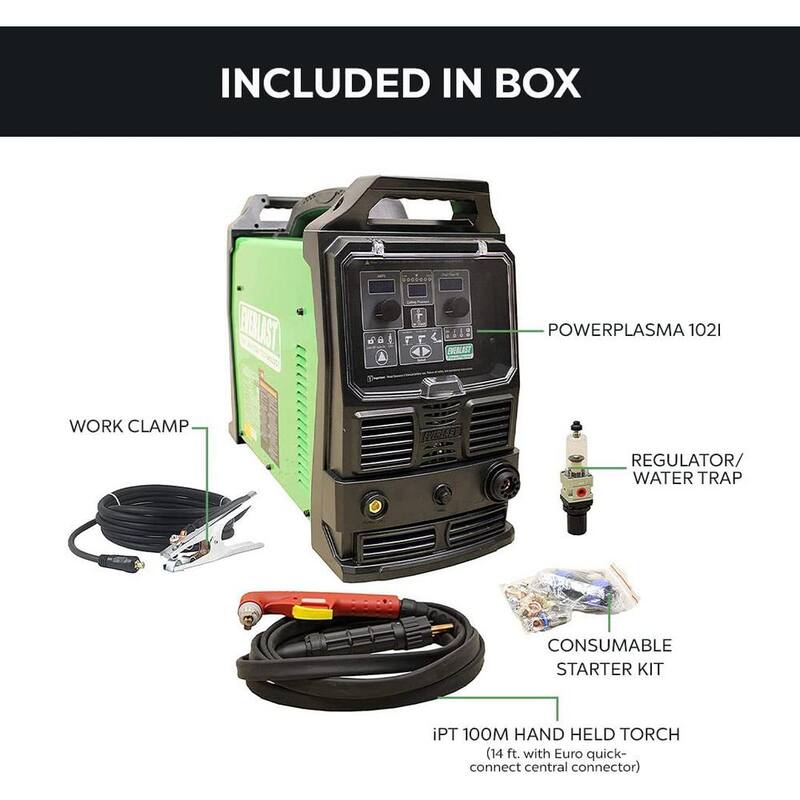 Everlast 100 Amp PowerPlasma 102i IGBT Inverter Plasma Cutter with 1.5 in. Maximum Cutting Capability, 240-Volt - PowerPlasma102i