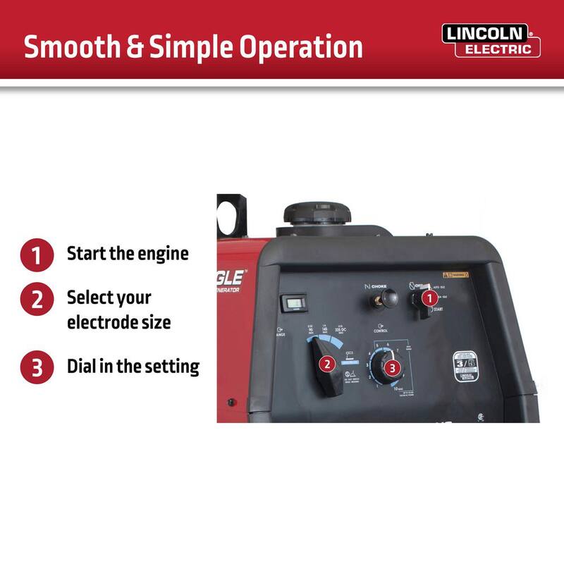 Lincoln Electric 225 Amp Eagle 10,000 Plus Gas Engine Driven Welder with LE Engine - K2343-4