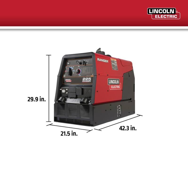 Lincoln Electric 225 Amp Ranger 225 Gas Engine Driven DC Multi-Process Welder, 10.5 kW Peak Generator (Kohler) - K2857-1