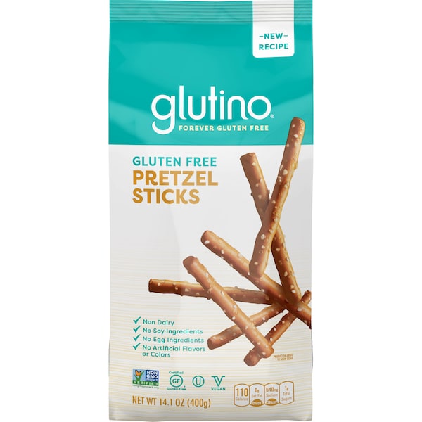 Paquete familiar de 12 bolsas de palitos de pretzel sin gluten Glutino Glutino de 14.1 oz - 7852304010