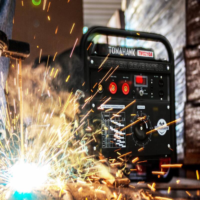 Tomahawk Power 210 Amp DC Multi Process MMA TIG Stick Welder Generator w/ 15 HP 2,000-Watt Electric Start Inverter Engine Driven Welder - TWG210A