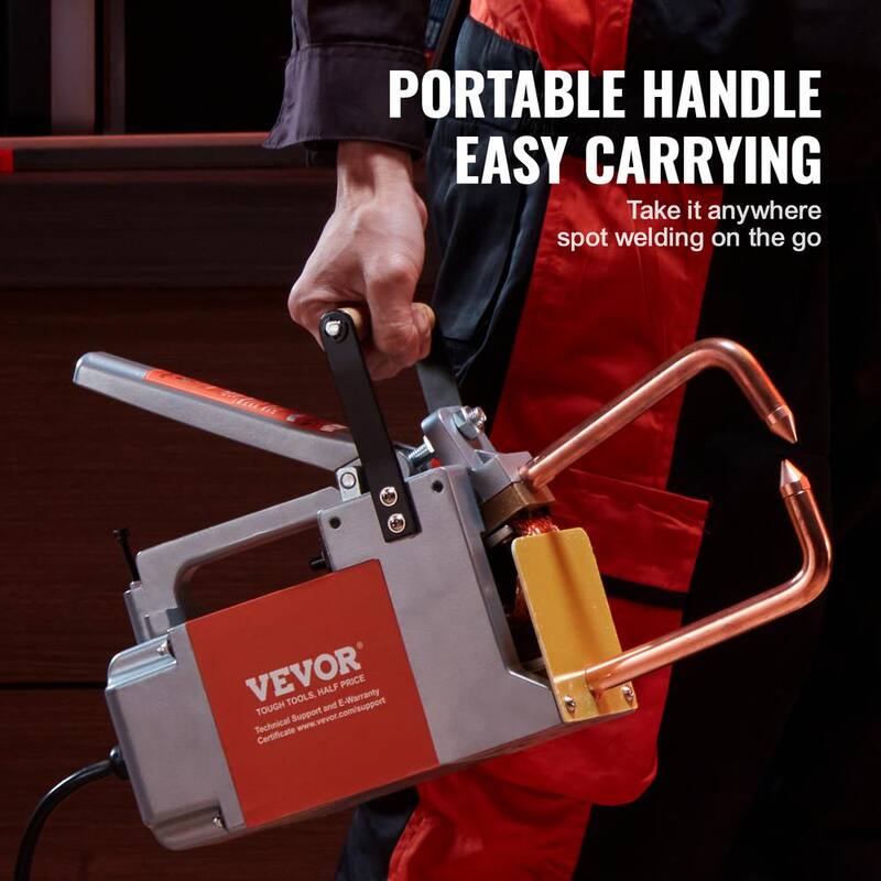 VEVOR 110V Portable Spot Welder, 1/8 in. Spot Welder Machine with 1.5KVA Input Capacity Handheld Welding Tip Gun Machine - BCDHJX18110VEOX8XV1-0731
