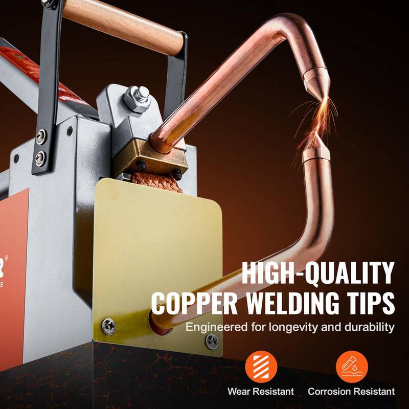VEVOR 110V Portable Spot Welder, 1/8 in. Spot Welder Machine with 1.5KVA Input Capacity Handheld Welding Tip Gun Machine - BCDHJX18110VEOX8XV1-0731