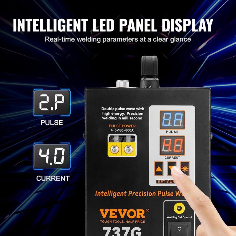 VEVOR 110V Battery Spot Welder 737G Pulse Spot Welder Portable High-Power Battery Welding Machine Soldering Station - BYQDCDHJX012D60INV1-0731