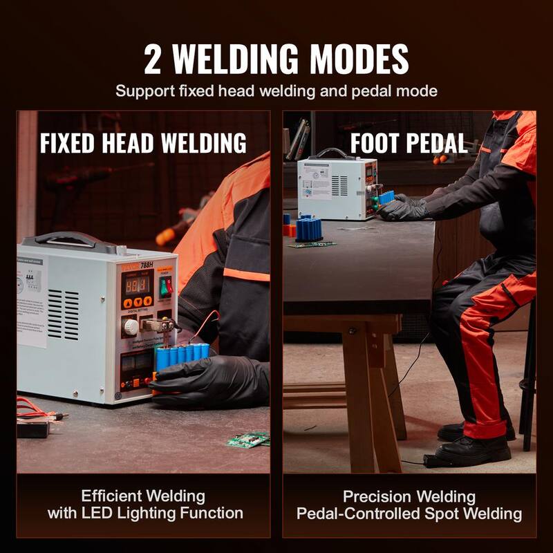 VEVOR 800A Battery Spot Welder, 788H Pulse Spot Welder & Battery Charger, Portable High-Power Battery Welding Machine - BYQDCDHJX015TCK0CV1-0731