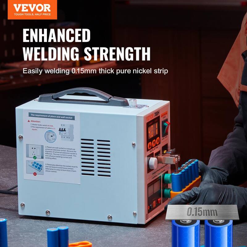 VEVOR 800A Battery Spot Welder, 788H Pulse Spot Welder & Battery Charger, Portable High-Power Battery Welding Machine - BYQDCDHJX015TCK0CV1-0731