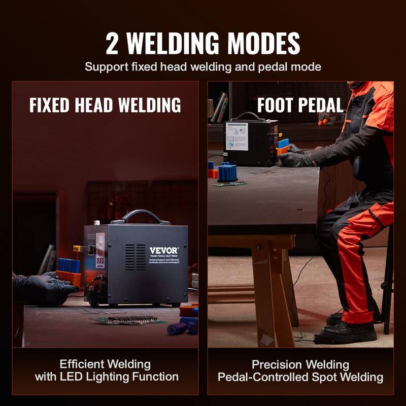 VEVOR 737G Battery TIG Welding Machine 0.15mm Portable Pulse Spot Welder 110-Volt 800 Amp for 18650 14500 Lithium Batteries - DHJ737GDCHJ000001V1