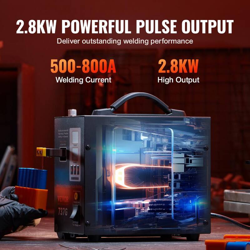 VEVOR 737G Battery TIG Welding Machine 0.15mm Portable Pulse Spot Welder 110-Volt 800 Amp for 18650 14500 Lithium Batteries - DHJ737GDCHJ000001V1