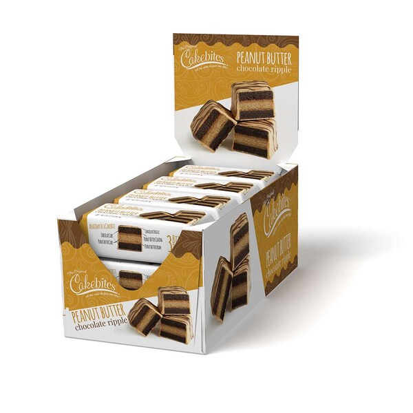 Galletas Unidas The Original Cakebites Pastel de Mantequilla de Cacahuate con Chocolate Ripple 2 oz., Paquete de 96 - 17110