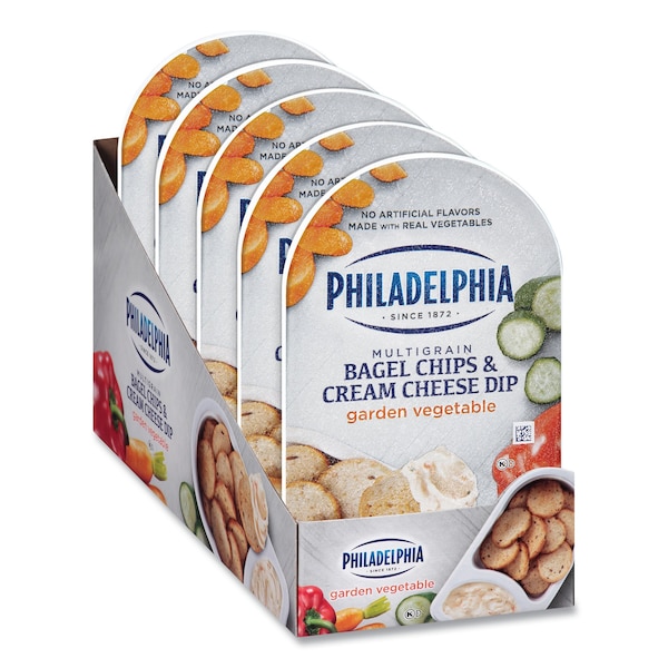 Papas fritas de bagel multigrano Kraft con salsa cremosa de queso crema de vegetales de jardín, 2.5 oz, paquete de 5 - 62352
