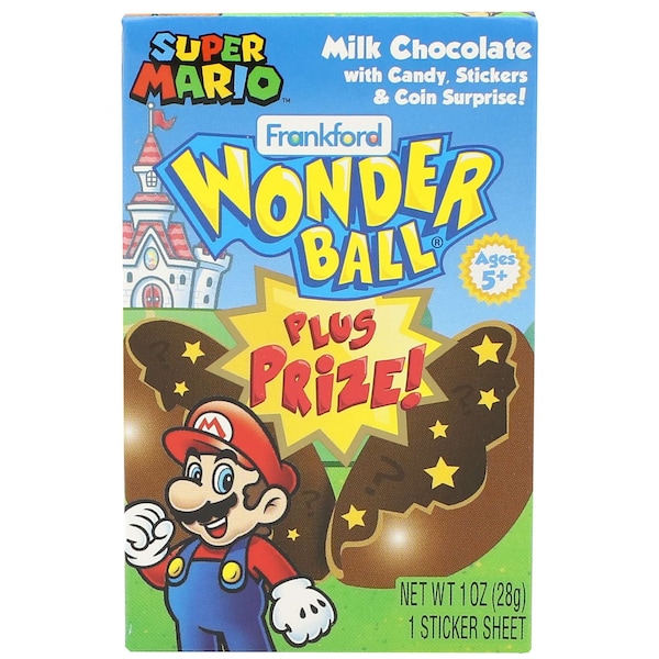 Frankford Candy Wonder Ball Premio Mario 1 oz., Paquete de 120 - 10163