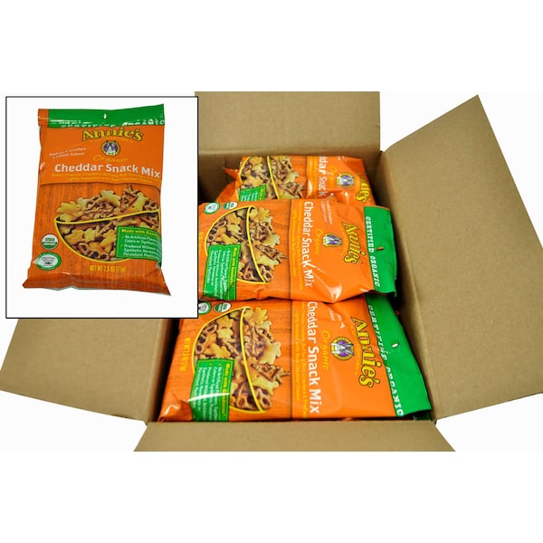 Mezcla de botanas de cheddar orgánico de Annies en bolsa de 2.5 oz, paquete de 12 - 13562-00073