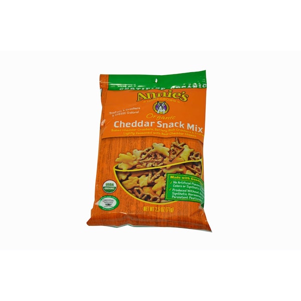 Mezcla de botanas de cheddar orgánico de Annies en bolsa de 2.5 oz, paquete de 12 - 13562-00073