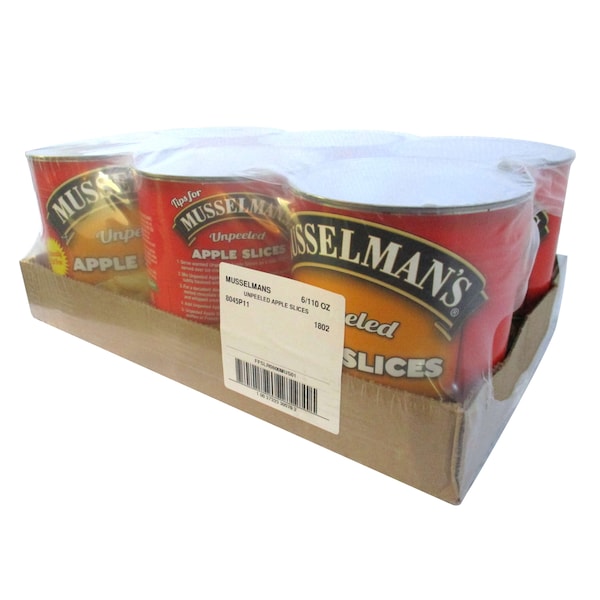 Rodajas de Manzana sin Pelar Musselmans Musselman's en Latas de 110 oz, Paquete de 6 - FFSLR0800MUS01