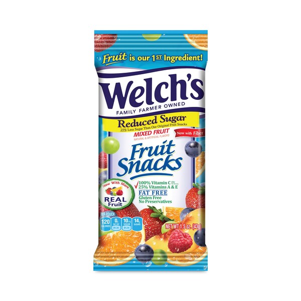 Aperitivos de Frutas Variadas de Welch's con Menos Azúcar, Paquete de 15 onzas, 144 unidades, 144 paquetes - 11448