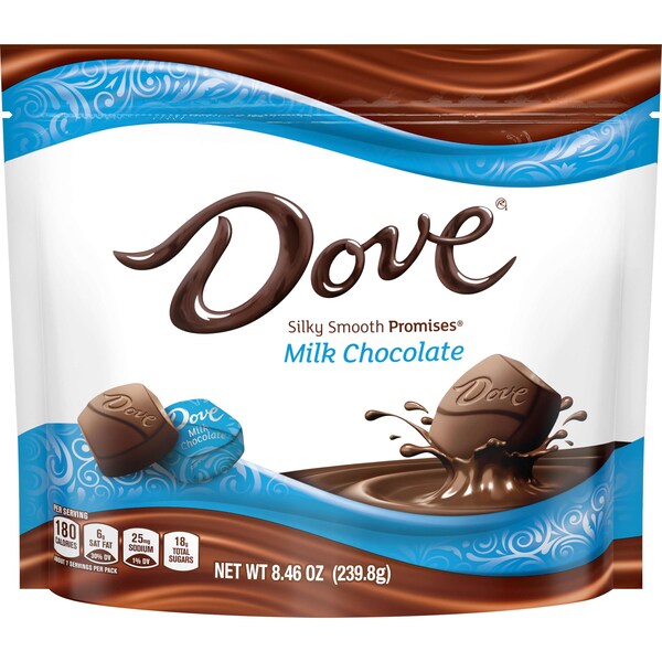 Bolsa de pie Dove Chocolate con Promesas de Chocolate con Leche Suave y Sedoso, 8.46 oz. Paquete de 8 - 361569