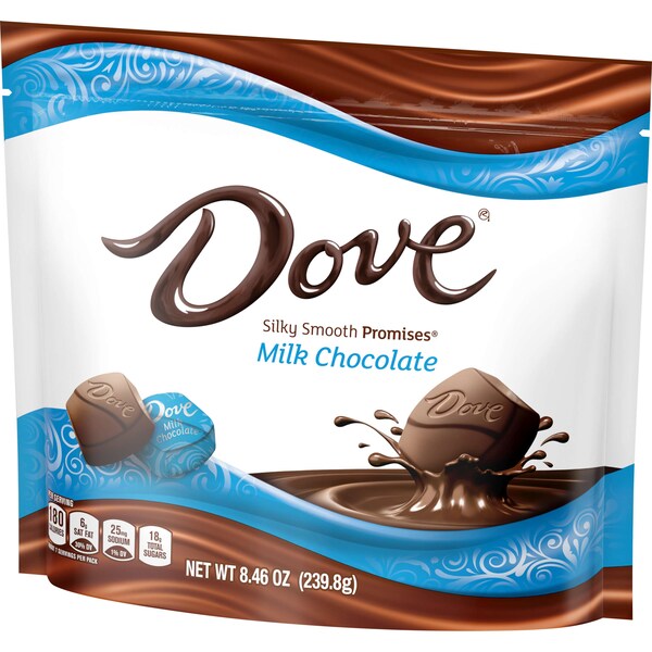Bolsa de pie Dove Chocolate con Promesas de Chocolate con Leche Suave y Sedoso, 8.46 oz. Paquete de 8 - 361569