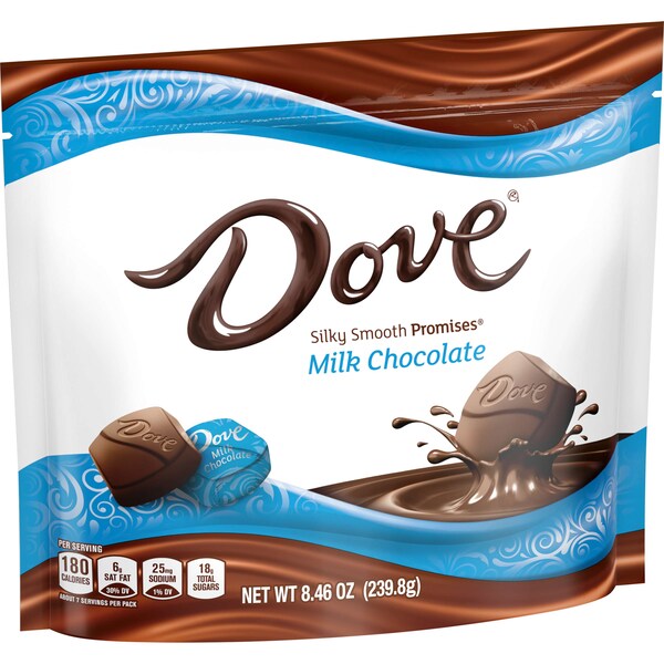 Bolsa de pie Dove Chocolate con Promesas de Chocolate con Leche Suave y Sedoso, 8.46 oz. Paquete de 8 - 361569