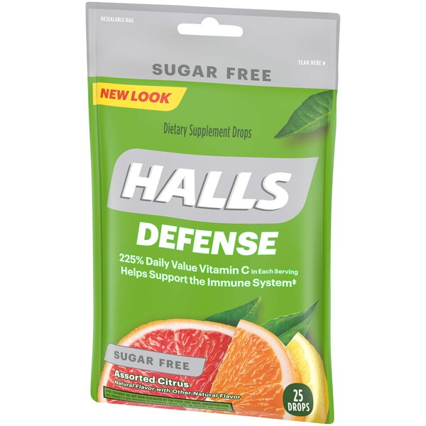 Halls Halls Sin Azúcar Defensa de Cítricos Variados 25 gotas para la Tos, PK48 - 63260