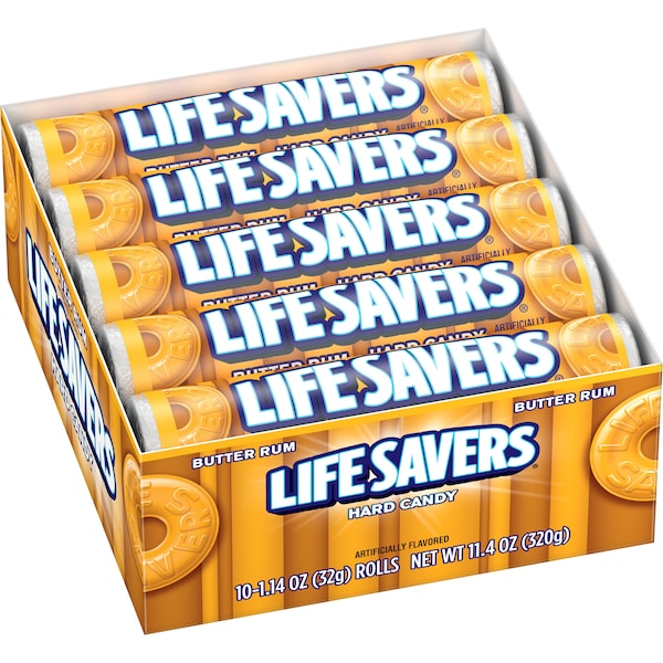 Life Savers Caramelo de Mantequilla y Ron 1.14 oz., Paquete de 300 - 259587