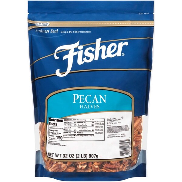 Fisher Fancy Nueces de Pecan Mitades 32 oz., PK3 - 18856A