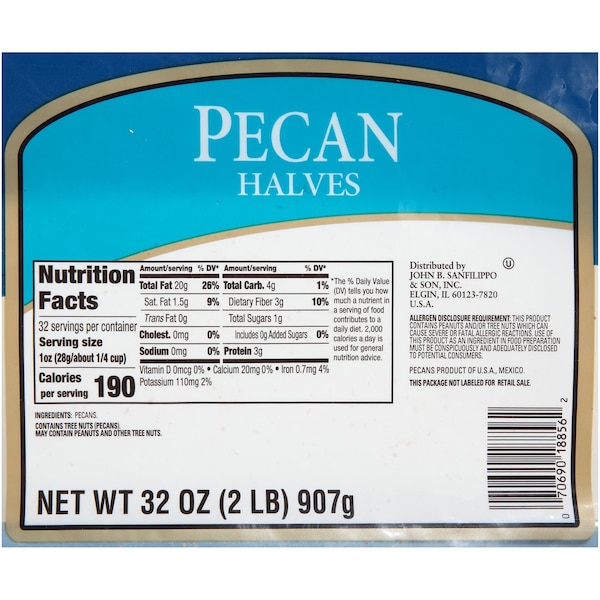 Fisher Fancy Nueces de Pecan Mitades 32 oz., PK3 - 18856A