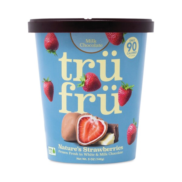 Fresas ultrarrefrigeradas de la naturaleza Tru Fru en chocolate blanco y con leche, taza de 5 oz, paquete de 8 - 824F