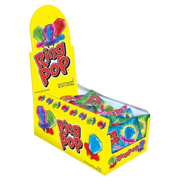 Ring Pop Paquete variado de chupetas de dulce con sabor a frutas, 0.5 oz., PK576 - 625
