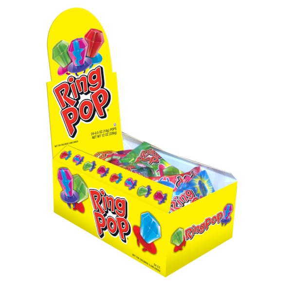 Ring Pop Paquete variado de chupetas de dulce con sabor a frutas, 0.5 oz., PK576 - 625
