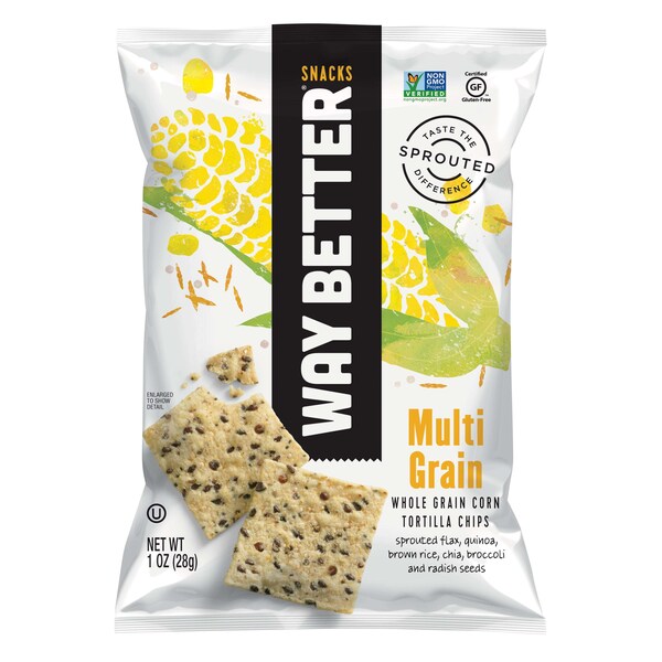 Botana de Multicereales "Way Better Snacks" Simplemente Soleados 1 oz., paquete de 12 - 10855564003076