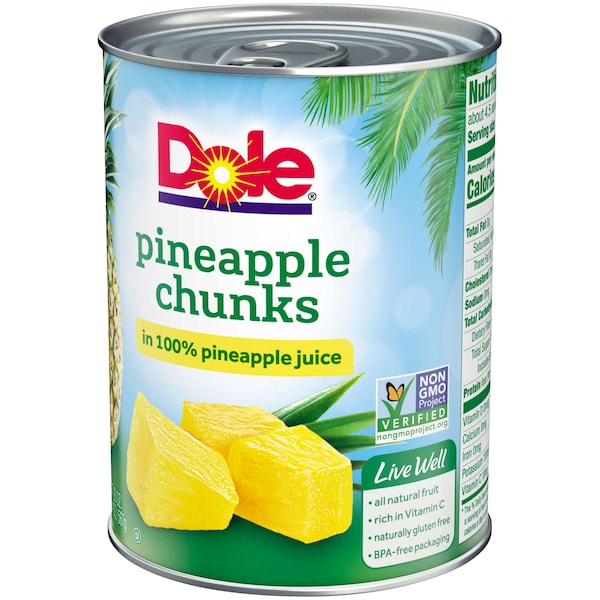 Piña en trozos en jugo Dole 20 oz. Bolsa, PK12 - 01473