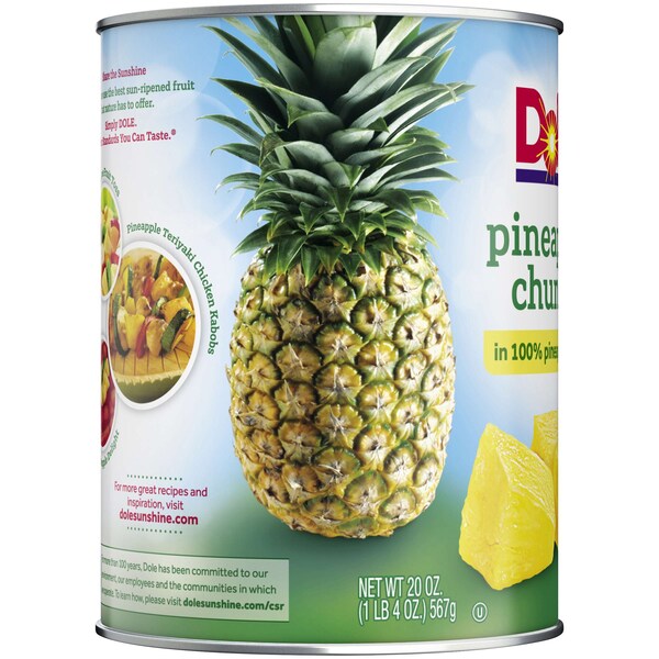 Piña en trozos en jugo Dole 20 oz. Bolsa, PK12 - 01473