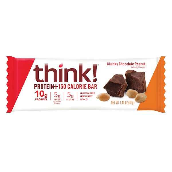 Barra de proteínas thinkThin thinkThin Chunky Chocolate Peanut 1.41 oz. Barra, paquete de 120 - 1074650