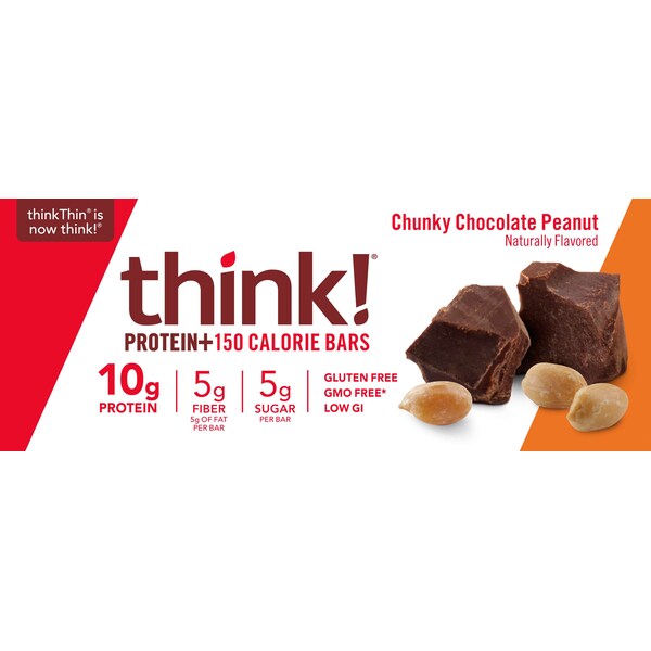 Barra de proteínas thinkThin thinkThin Chunky Chocolate Peanut 1.41 oz. Barra, paquete de 120 - 1074650