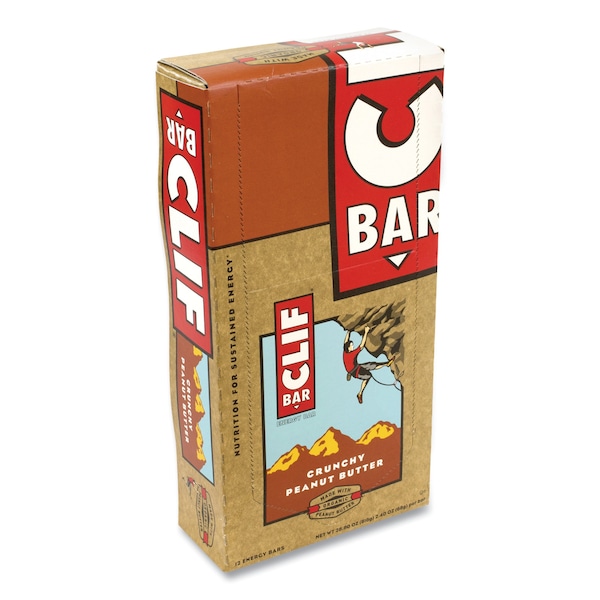 Barra de Energía Clif Bar, Mantequilla de Cacahuate Crujiente, 2.4 oz, paquete de 12 - 30120