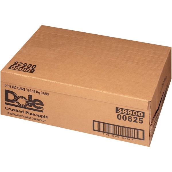 Dole Dole en Sirope Extra Pesado Piña Triturada en Lata #10, paquete de 6 - 00625