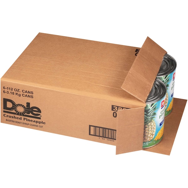 Dole Dole en Sirope Extra Pesado Piña Triturada en Lata #10, paquete de 6 - 00625