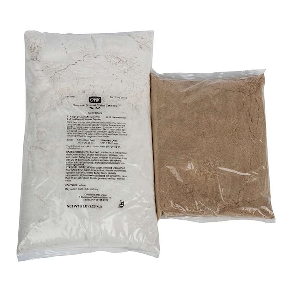 Mezcla para pastel de café Cinnamon Streusel Continental Mills en bolsa de 7 libras, paquete de 4 - 744-1040