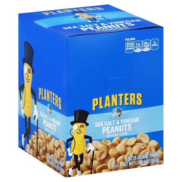 Plantadores Tubo de cacahuate con sal marina y vinagre 2.25 oz, paquete de 30 - 10029000020013