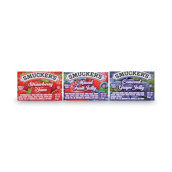 Assorted Jam Smuckers de 1/2 oz. para Servir Individualmente, 200 Paquetes - 5150000774