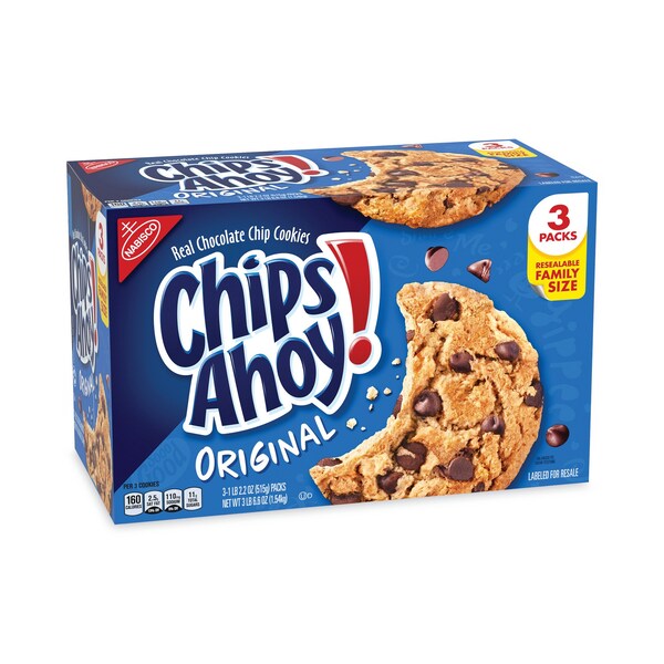 Galletas de Chocolate Chip Chips Ahoy de Nabisco, 3 Bolsas con Cierre, Caja de 3 lb 6.6 oz - 30579