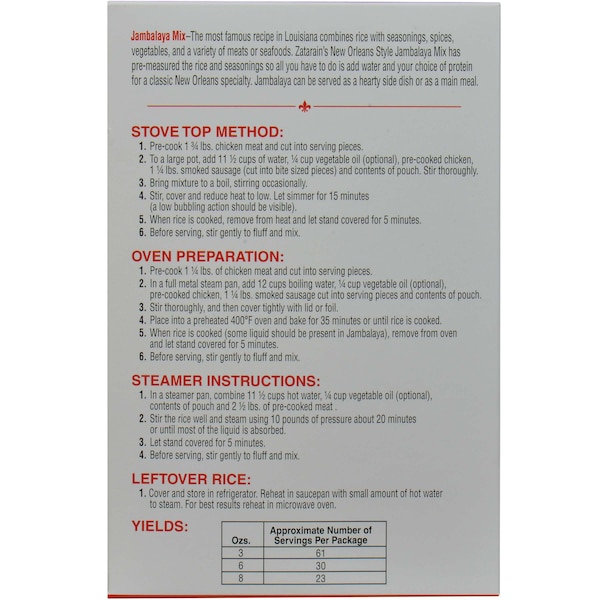 Zatarains: Mezcla de Jambalaya Zatarain's 40 oz., Paquete de 8 - Z09544