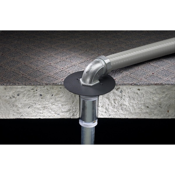 Hubbell Wiring Device-Kellems Electrical Box Cover, Round, Aluminum, Furniture Feed Cover - FF2BK