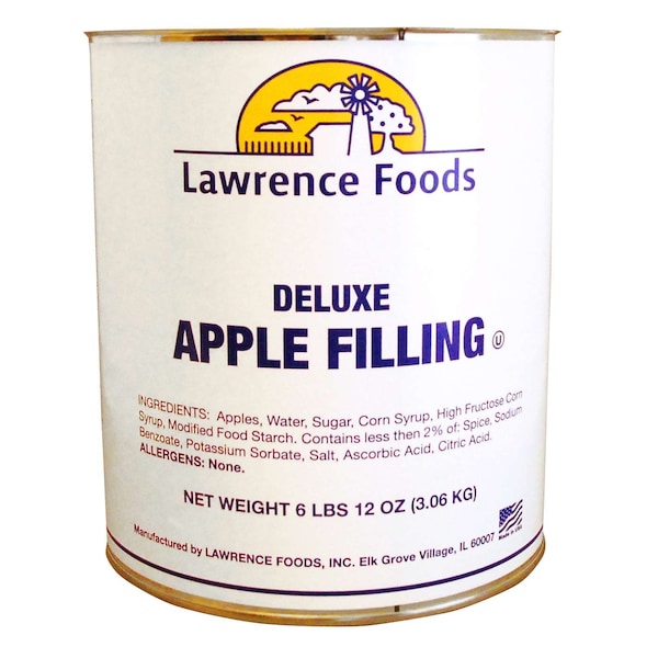 Relleno de Manzana Deluxe Lawrence Foods en lata #10, PK6 - 122001